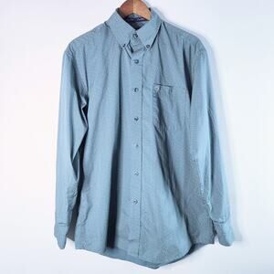 Wrangler George Strait Collection Dark Green Paisley Button Up Shirt Size Medium